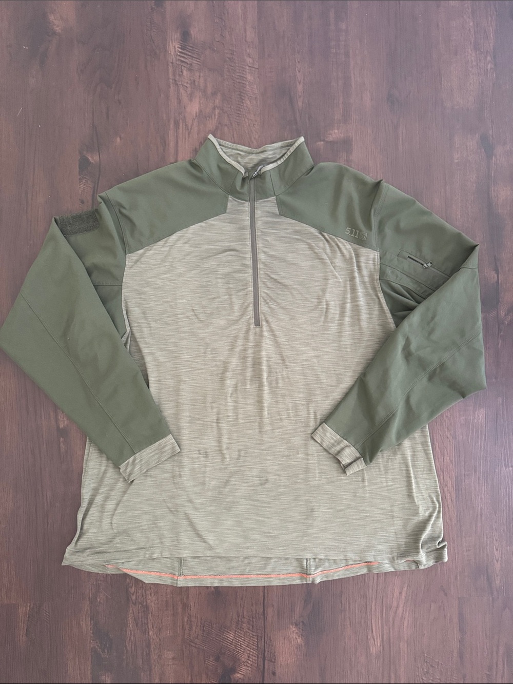 5.11 Tactical Mens Rapid Response Q Zip Performance Top Olive Green Two Tone 2XL